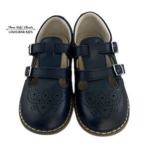 L'Amour Sz 12 Beatrix Navy Leather Mary Jane T-Strap Dress Shoes